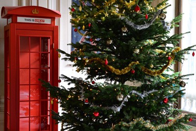GREAT campaign photo box and Christmas tree, British Embassy Chancery, Paris